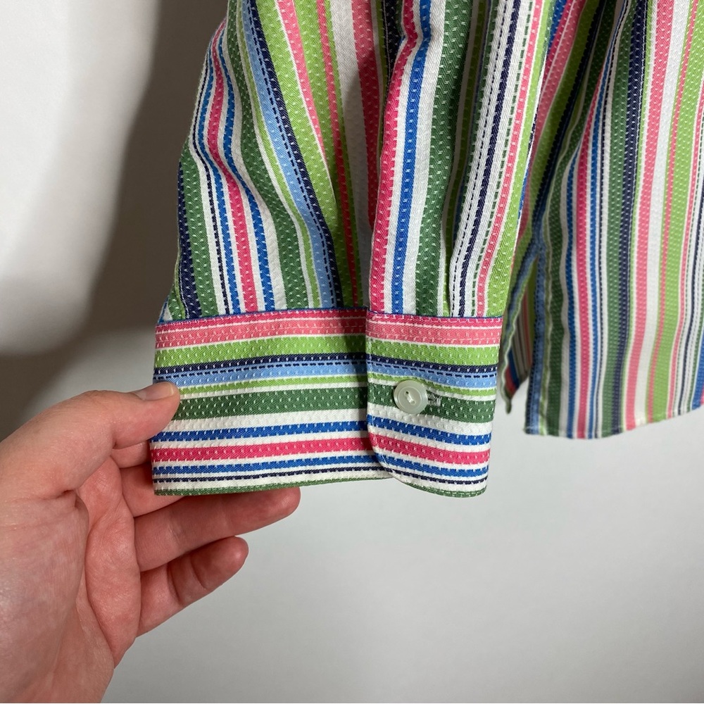 Foxcroft Multicolor Striped Button Down Shirt 24w… - image 5